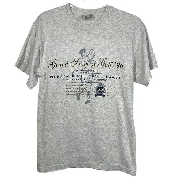 Vintage 1996 Grand Slam of Golf Poipu Bay Kauai Gray T-Shirt Small - Picture 7 of 7